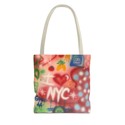 "i <3 NYC" airbrush tote bag