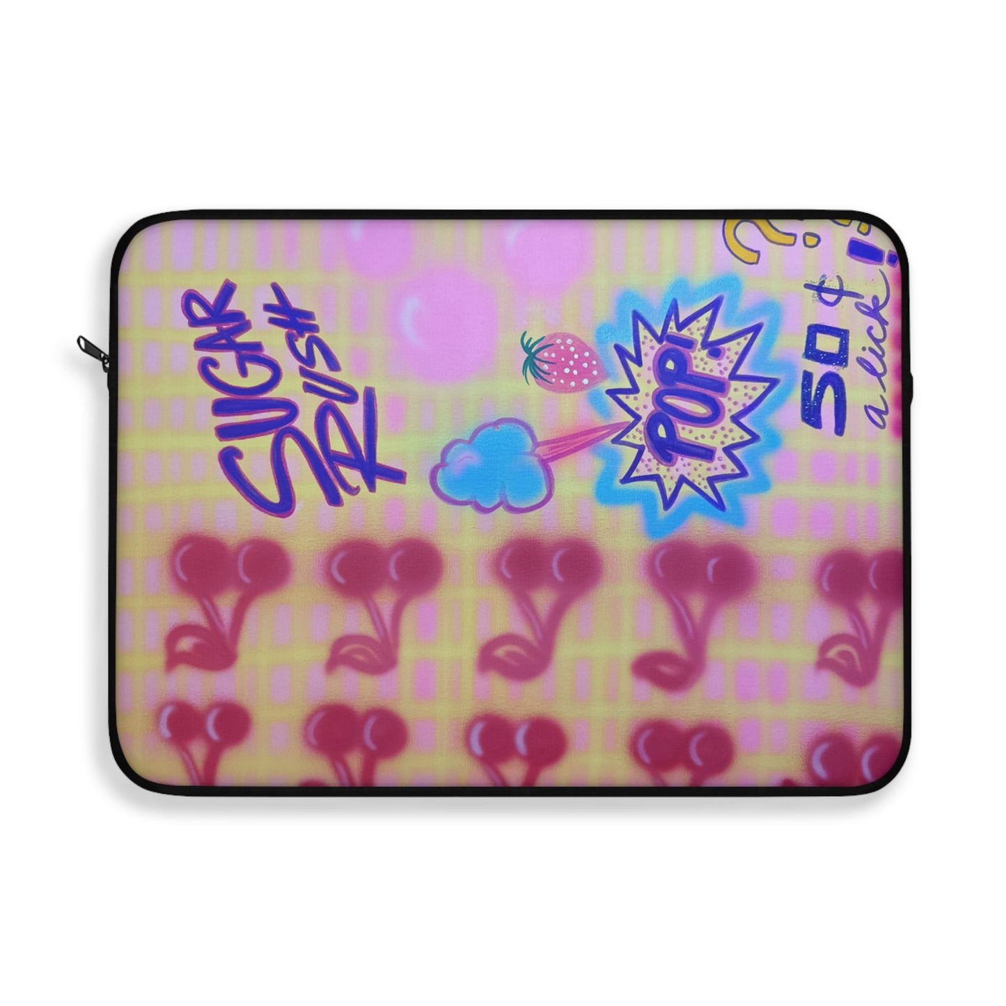 "sugar rush" airbrush laptop sleeve
