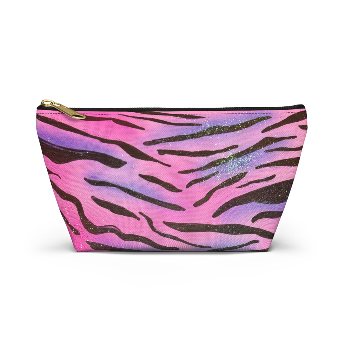 "zebra glitter" airbrush makeup pouch