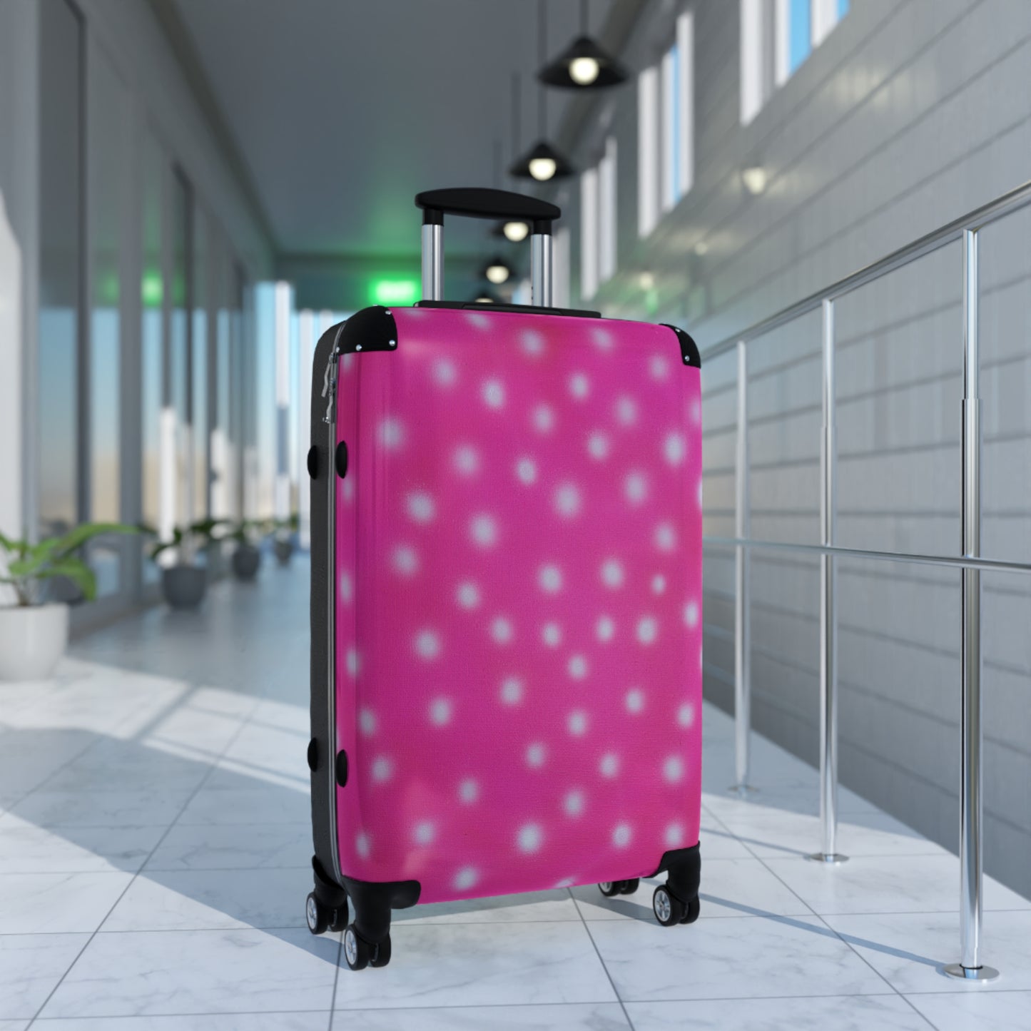"bubblegum polka dot" airbrush suitcase
