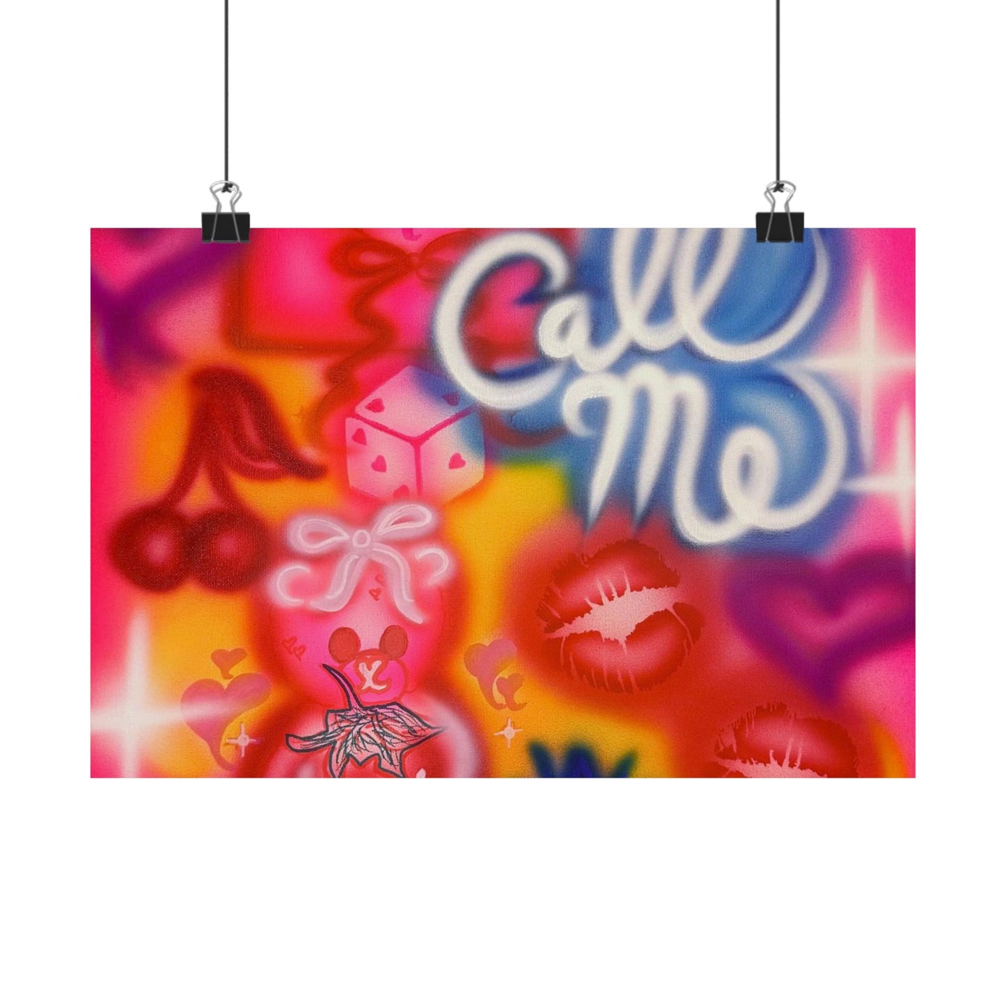 "CALL ME!" airbrush horizontal print