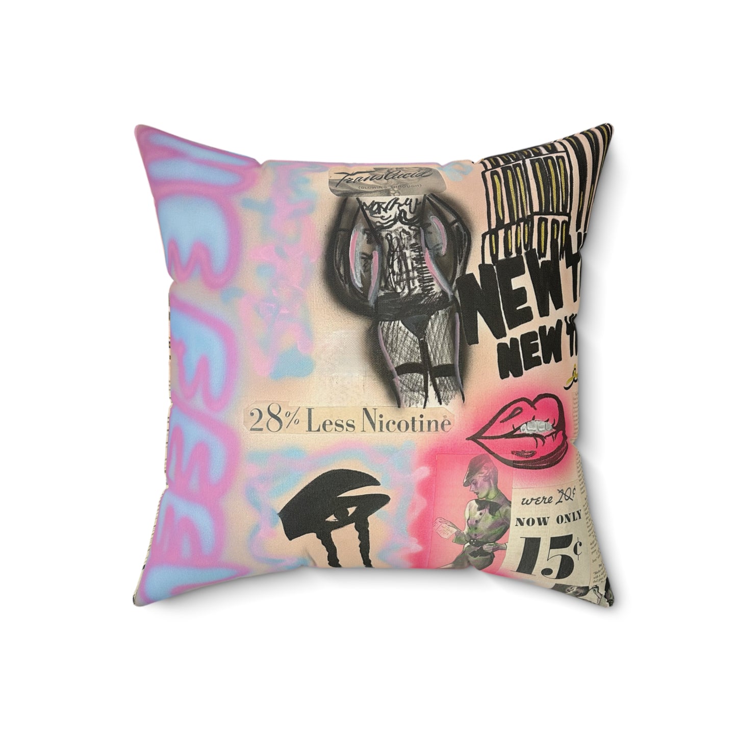 "new york, new york" airbrush pillow