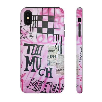 “too much motion" airbrush iPhone case