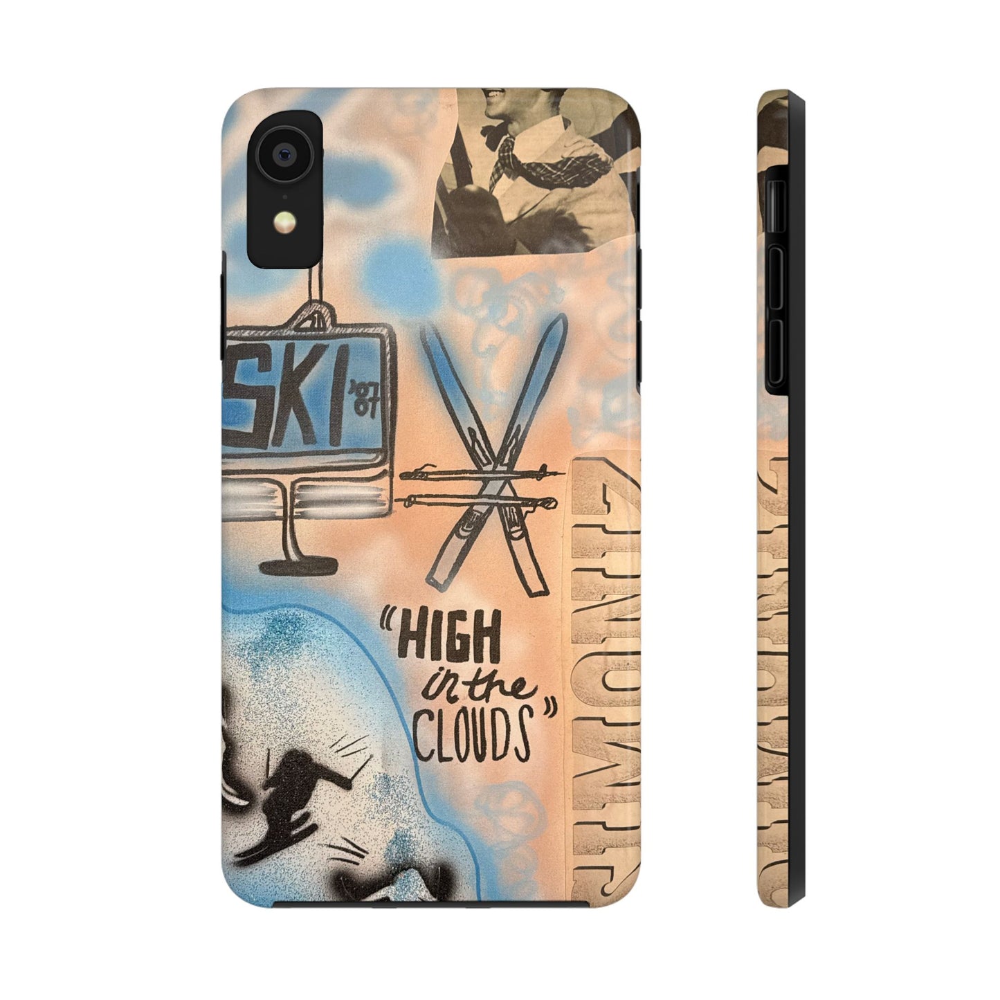 "high in the clouds" airbrush iPhone case