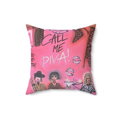 "party diva" airbrush pillow