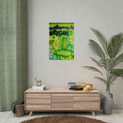 "oregon" airbrush rolled print