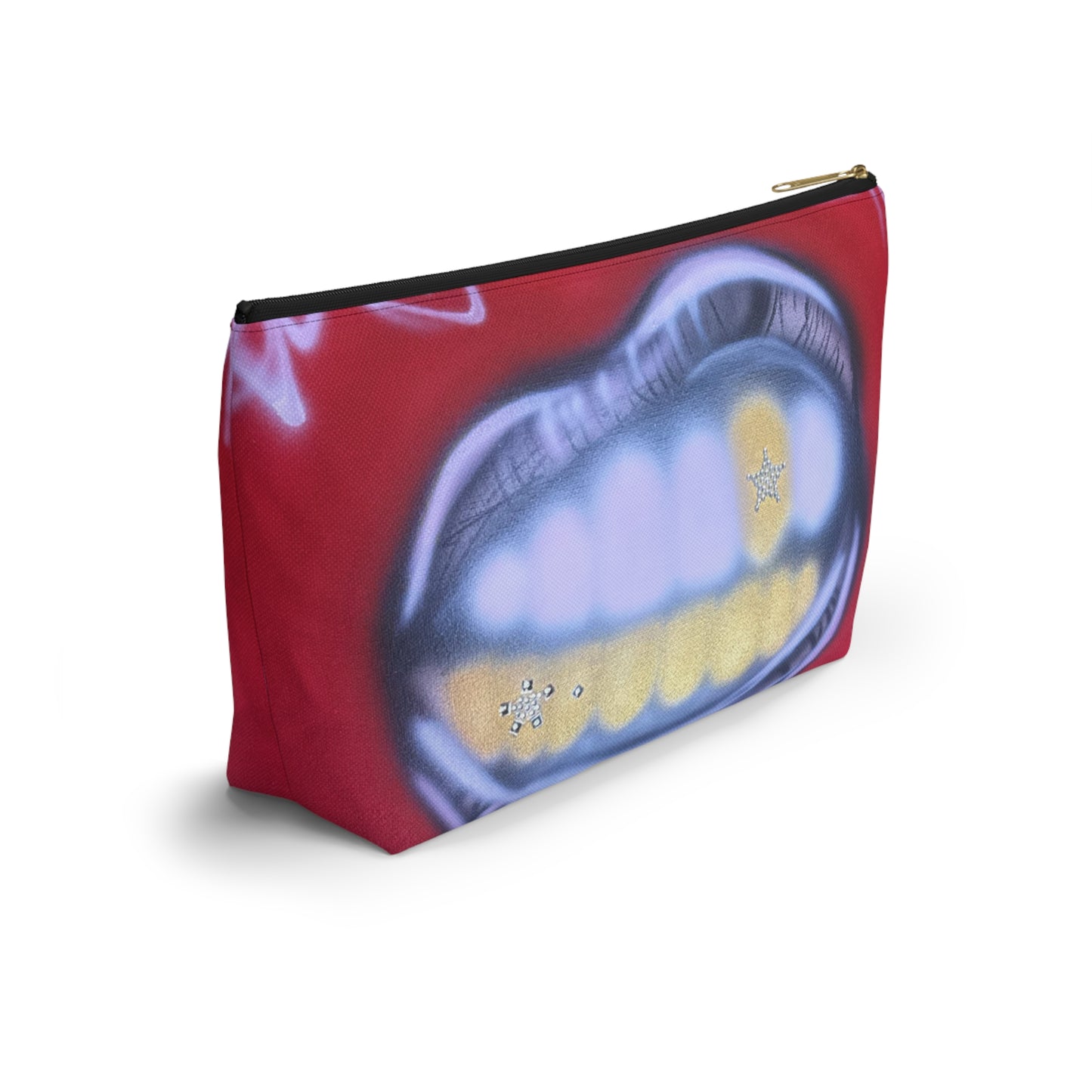 "bite me bling" airbrush makeup pouch