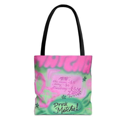 "matcha" airbrush tote bag