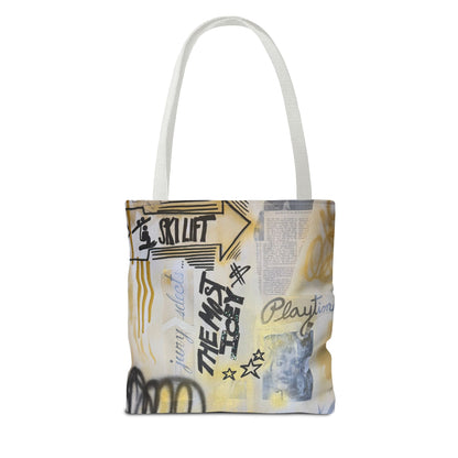 "golden glacier" airbrush tote bag