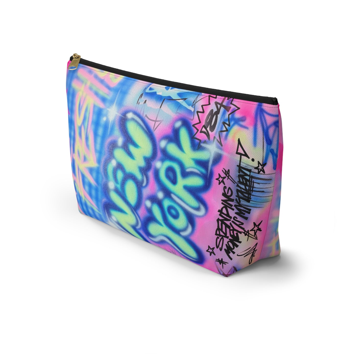 "spending $$ is my talent" airbrush makeup pouch