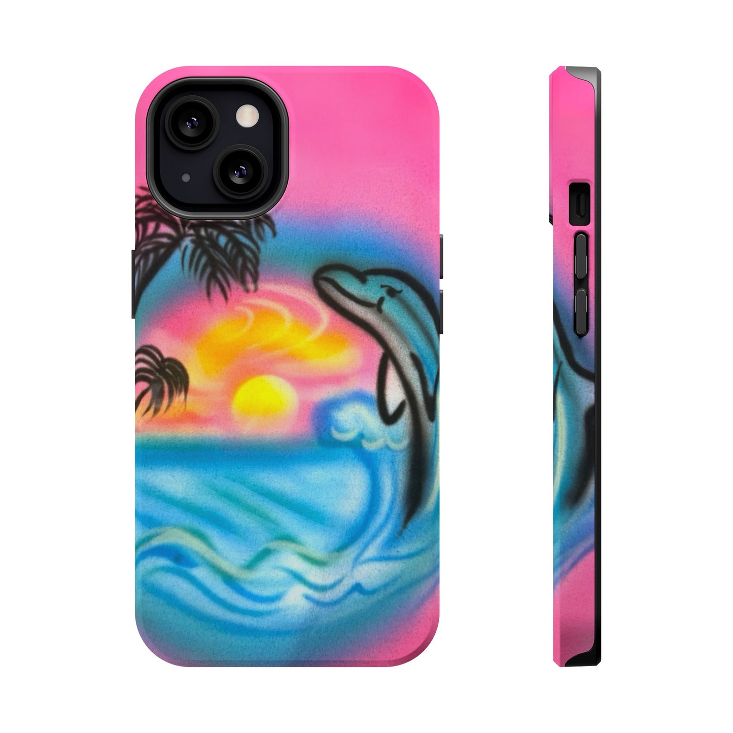 MagSafe "dolphin love" airbrush iPhone case