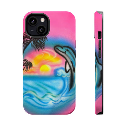 MagSafe "dolphin love" airbrush iPhone case