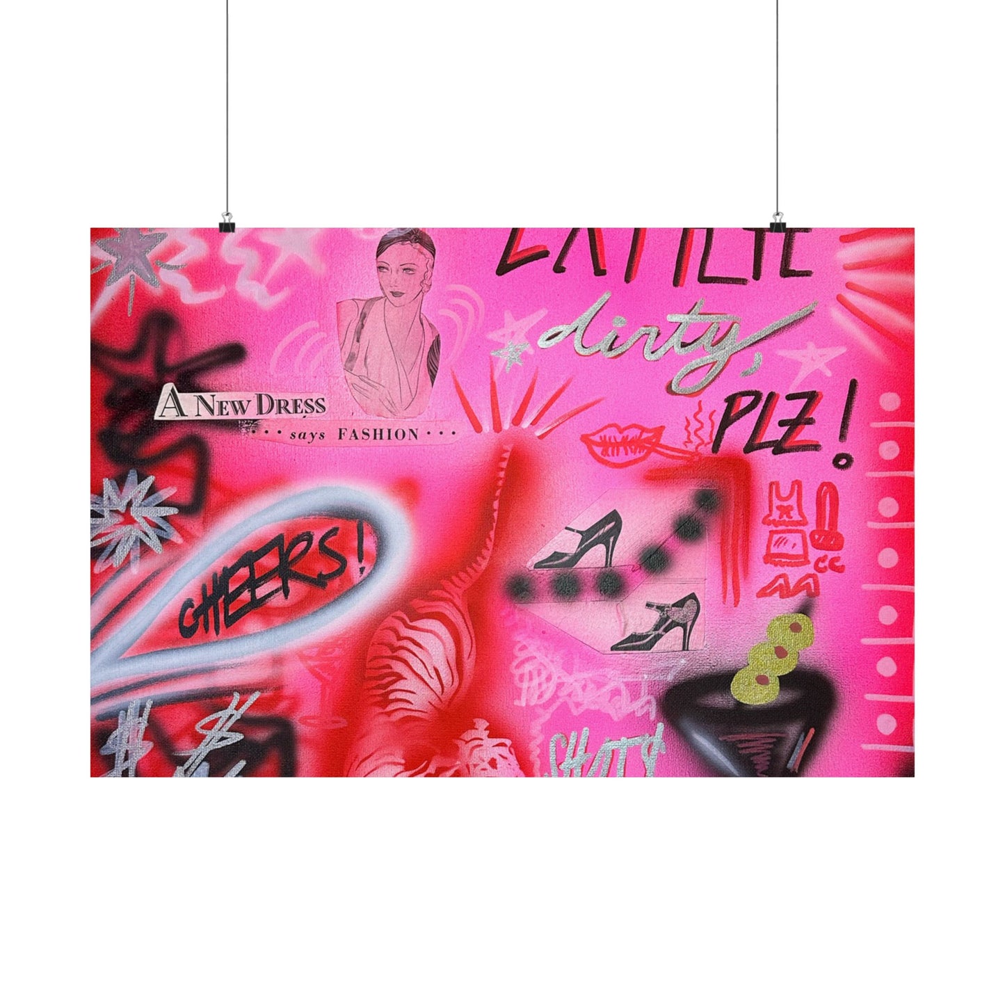 "extra dirty, plz" airbrush horizontal print