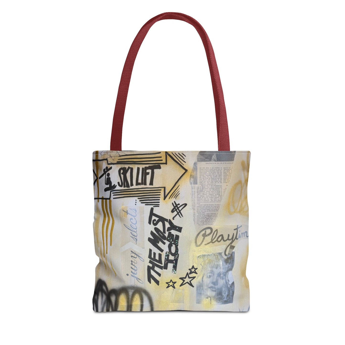 "golden glacier" airbrush tote bag