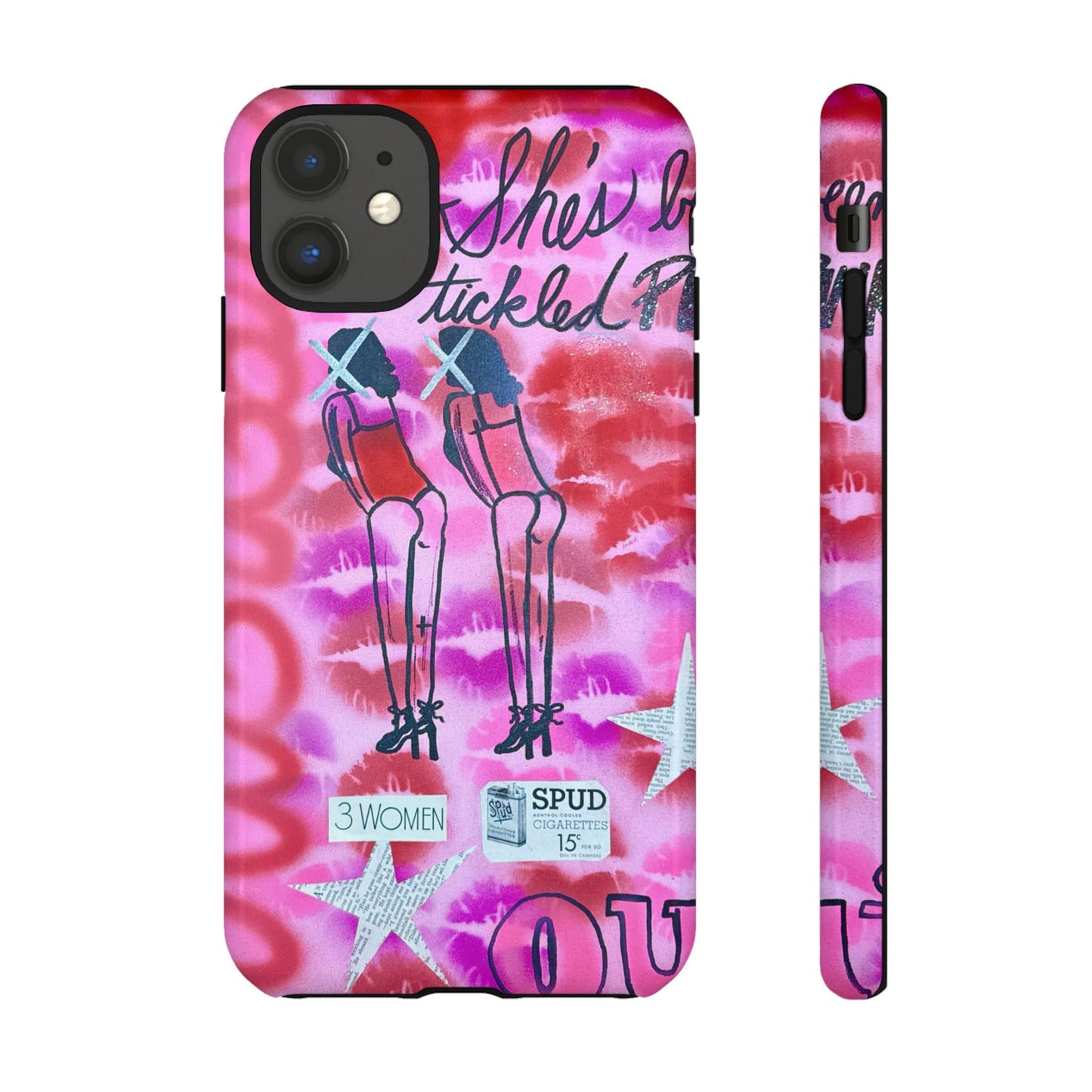 "tickled pink" airbrush iPhone case