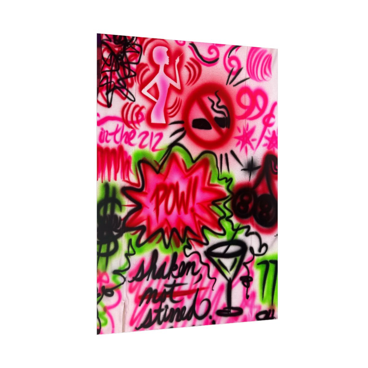 "in the 212" airbrush rolled print