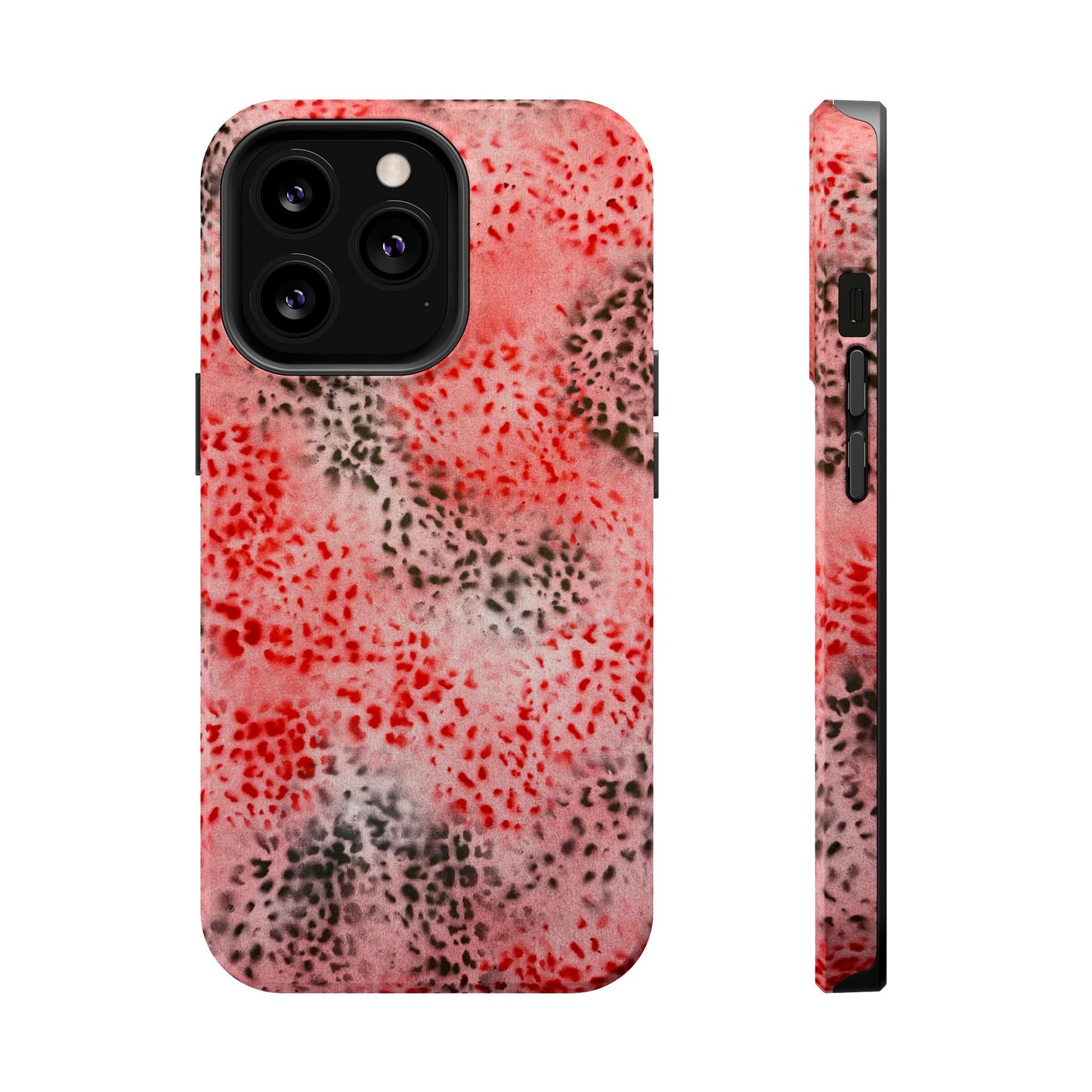 MagSafe "red cheetah" airbrush iPhone case