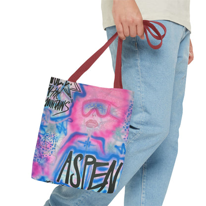 "aspen aspirations" airbrush tote bag