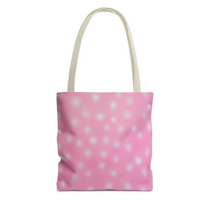"strawberry swirl polka dot" airbrush tote bag