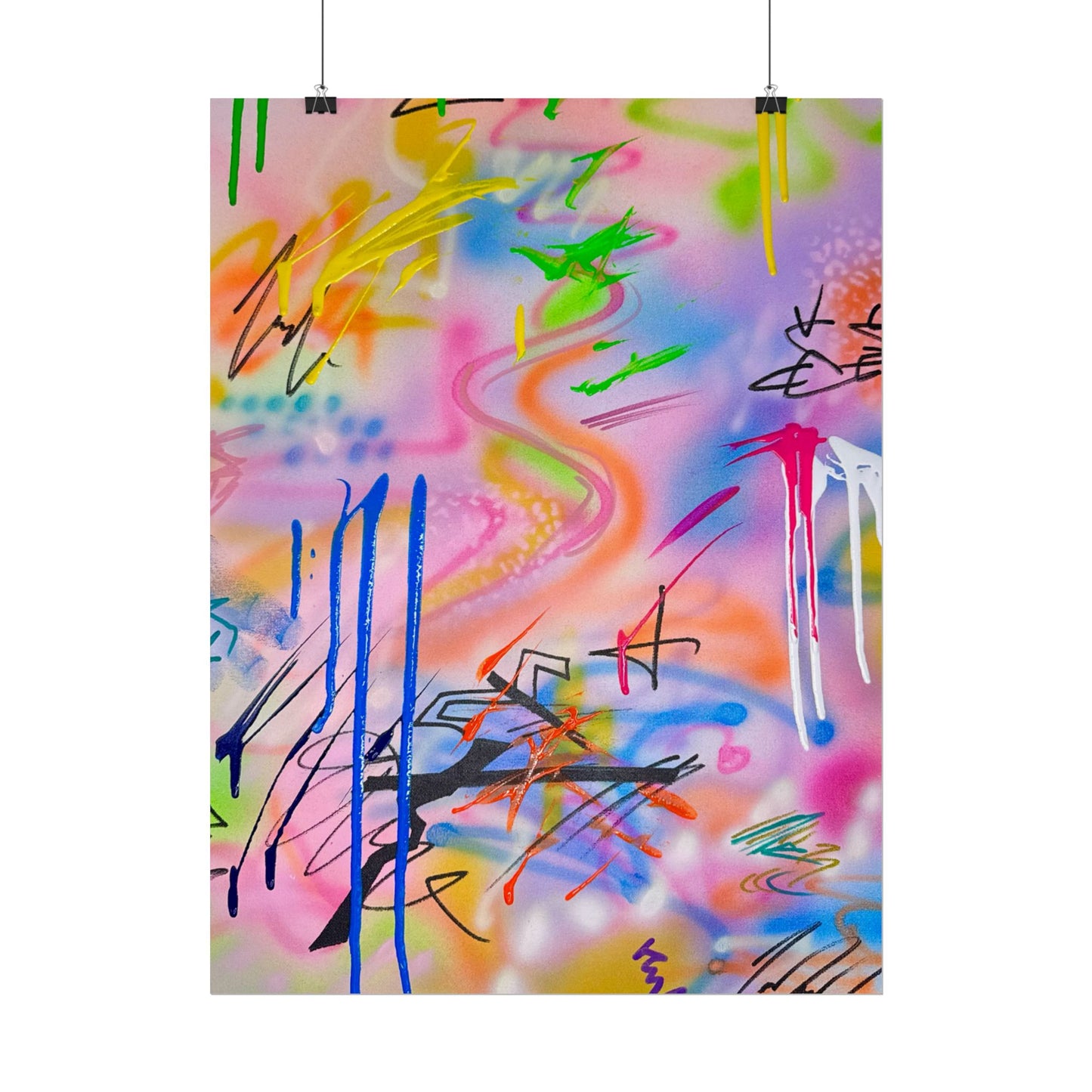 "neon haze" airbrush rolled print