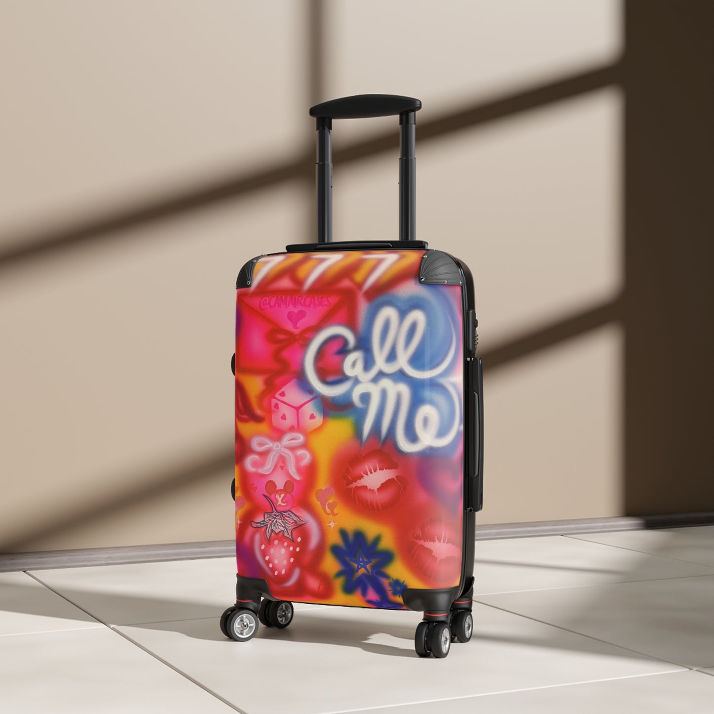 "call me" airbrush suitcase