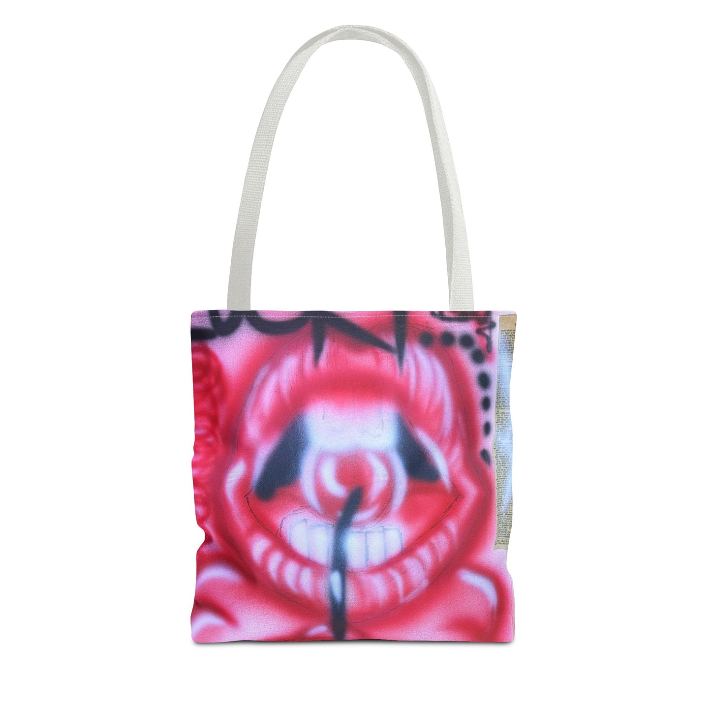 "be happy go lucky" airbrush tote bag