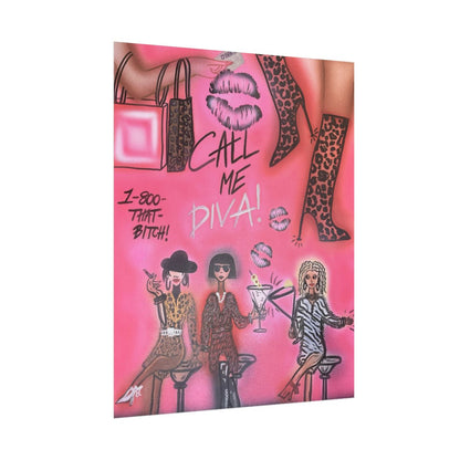 "party diva" airbrush rolled print