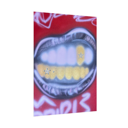 "bite me bling" airbrush rolled print