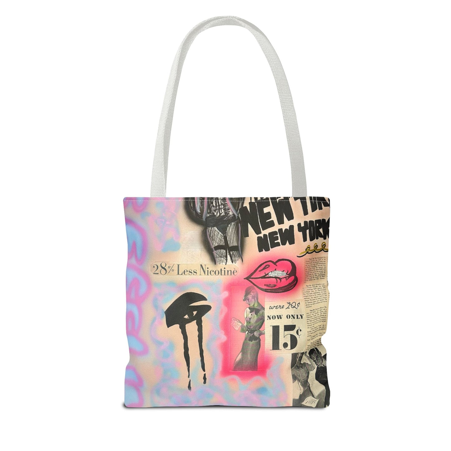 "new york, new york" airbrush tote bag