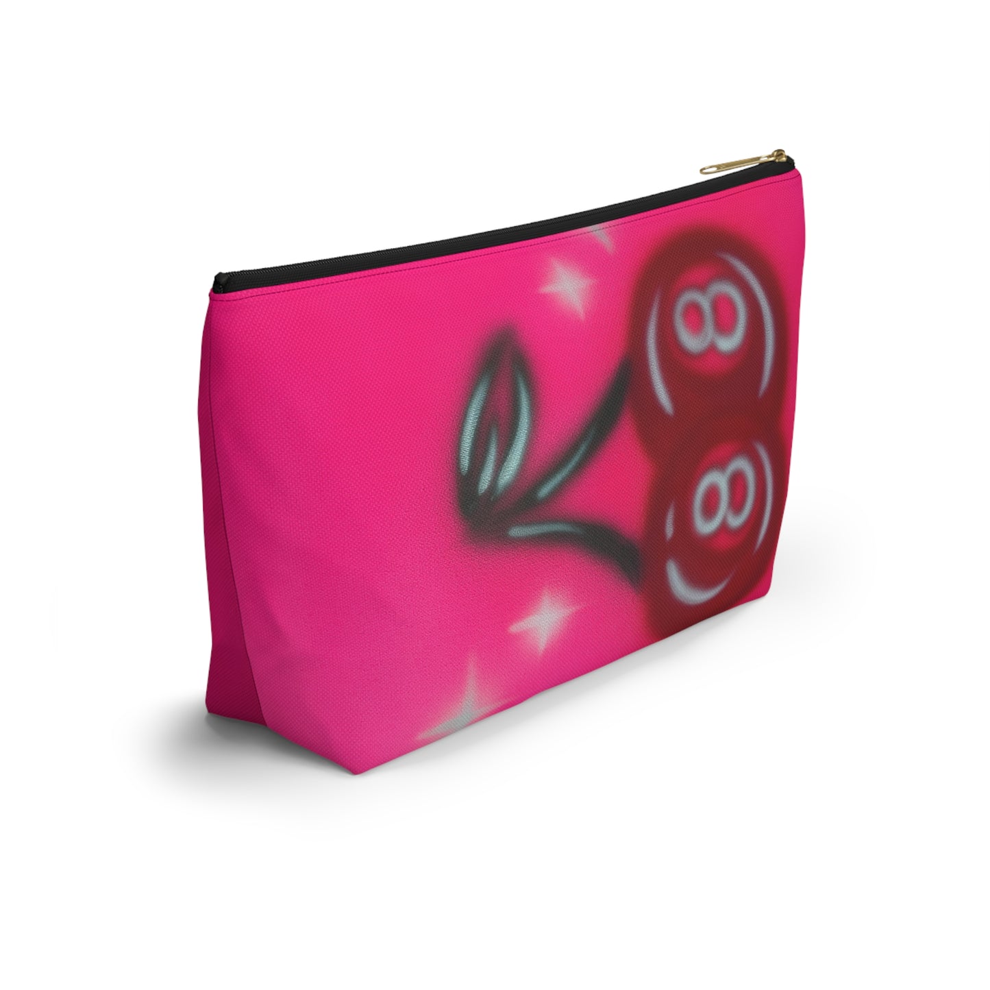 "cherry 8ball" airbrush makeup pouch
