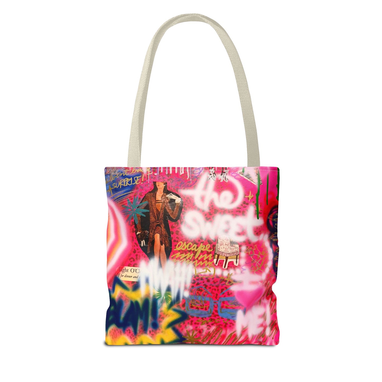 "sweet escape" airbrush tote bag