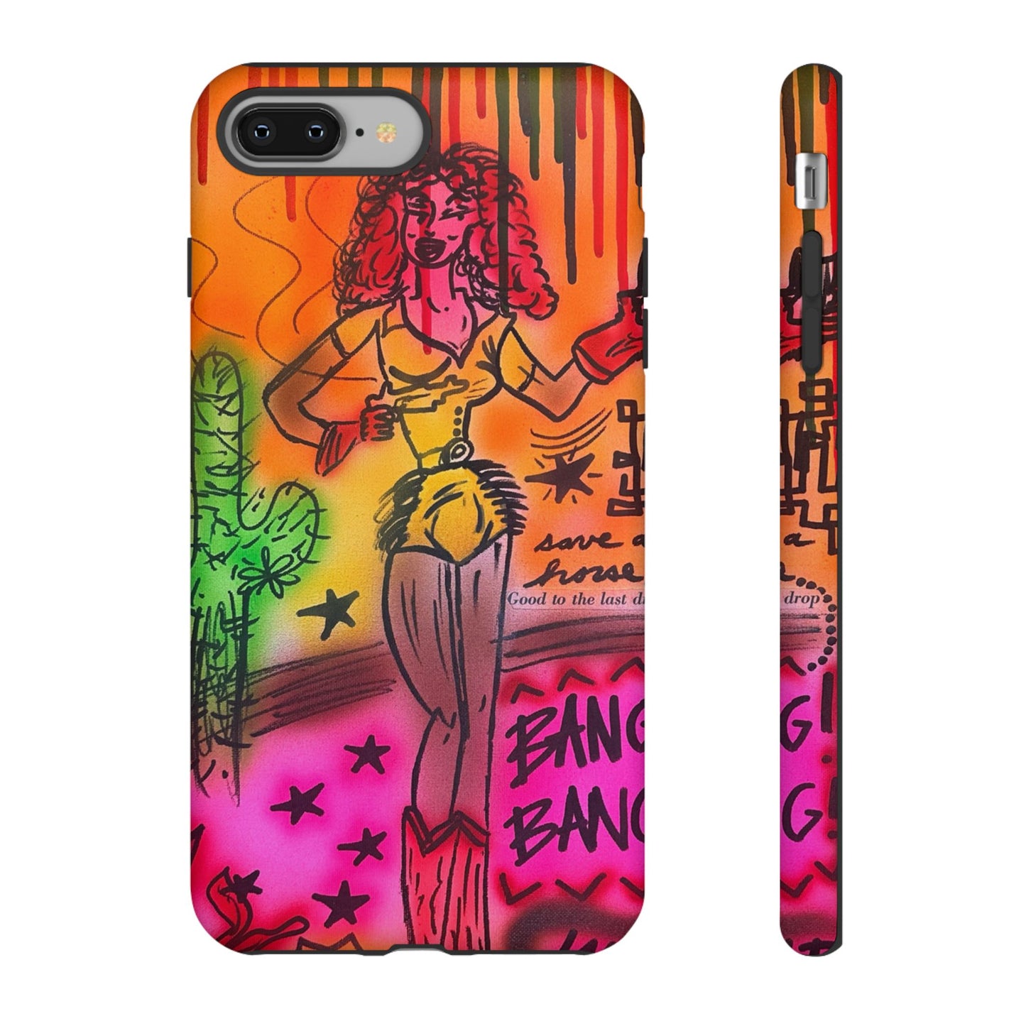 "wild, wild west" airbrush iPhone case