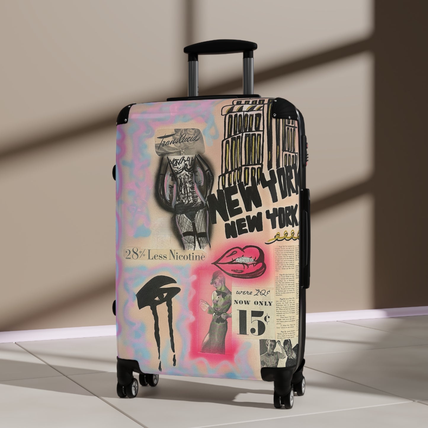"new york, new york" airbrush suitcase