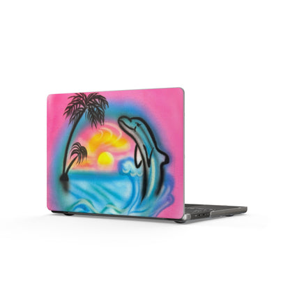 "dolphin love" airbrush matte macbook case