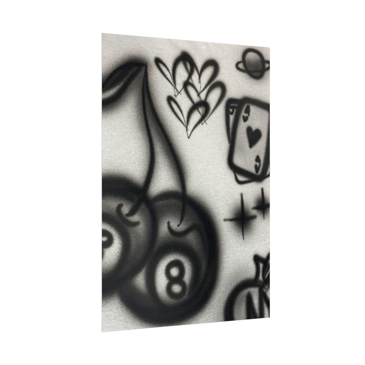 "hidden ace" airbrush rolled print