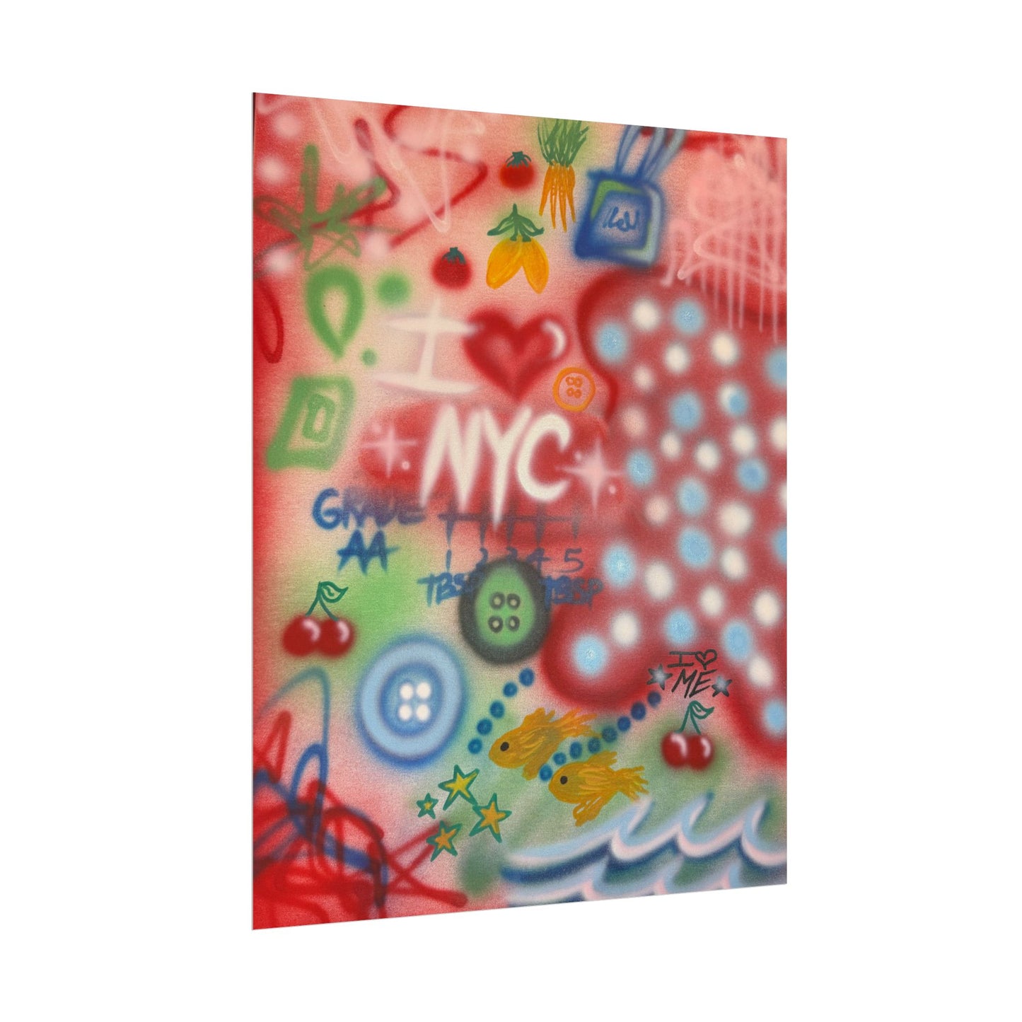 "i <3 NYC" airbrush rolled print