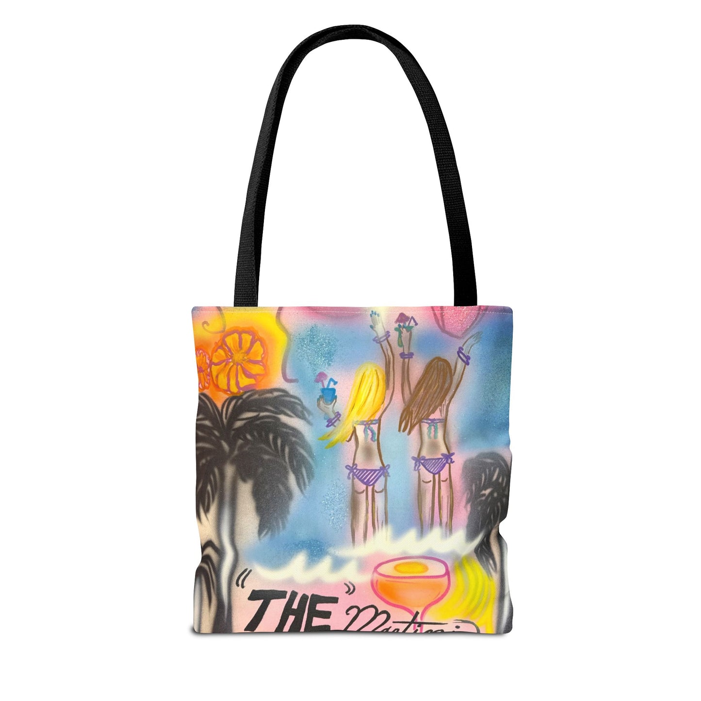 "kinis & tinis" airbrush tote bag