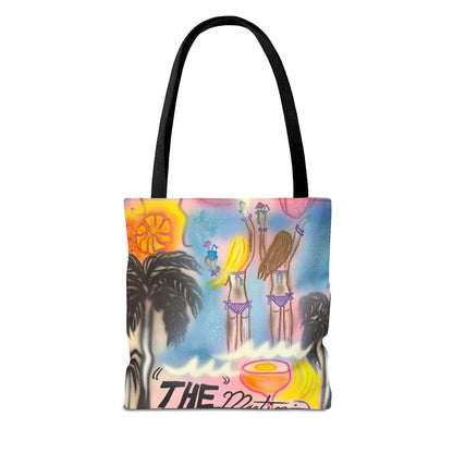 "kinis & tinis" airbrush tote bag