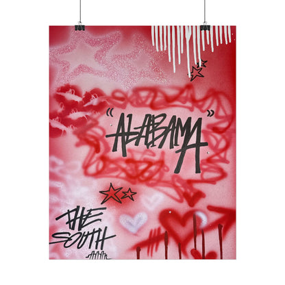 "alabama" airbrush rolled print