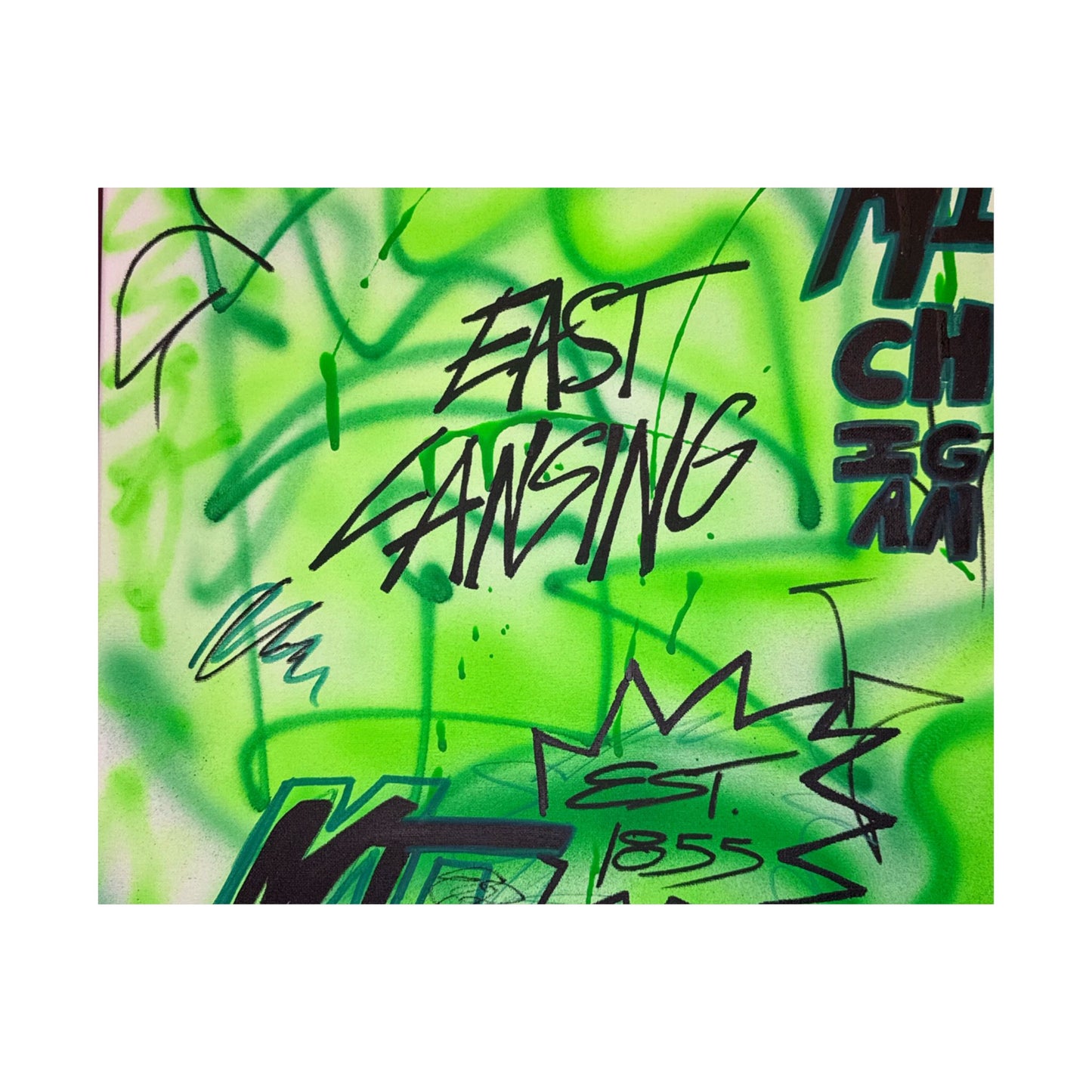 "east lansing, mi" airbrush horizontal print