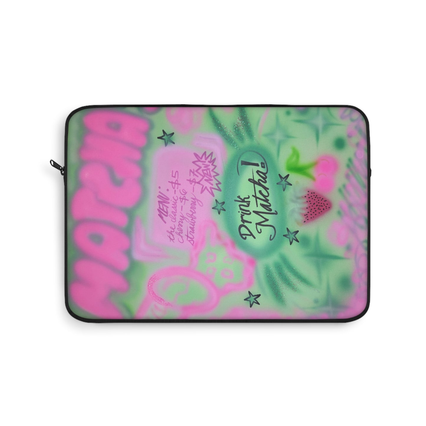 "matcha!" airbrush laptop sleeve
