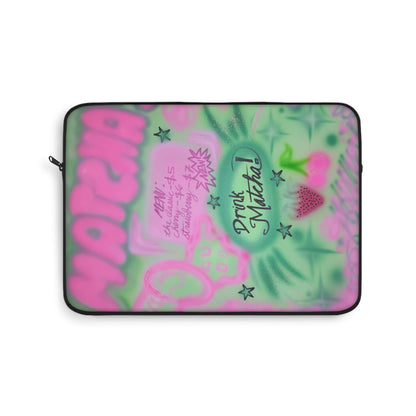"matcha!" airbrush laptop sleeve