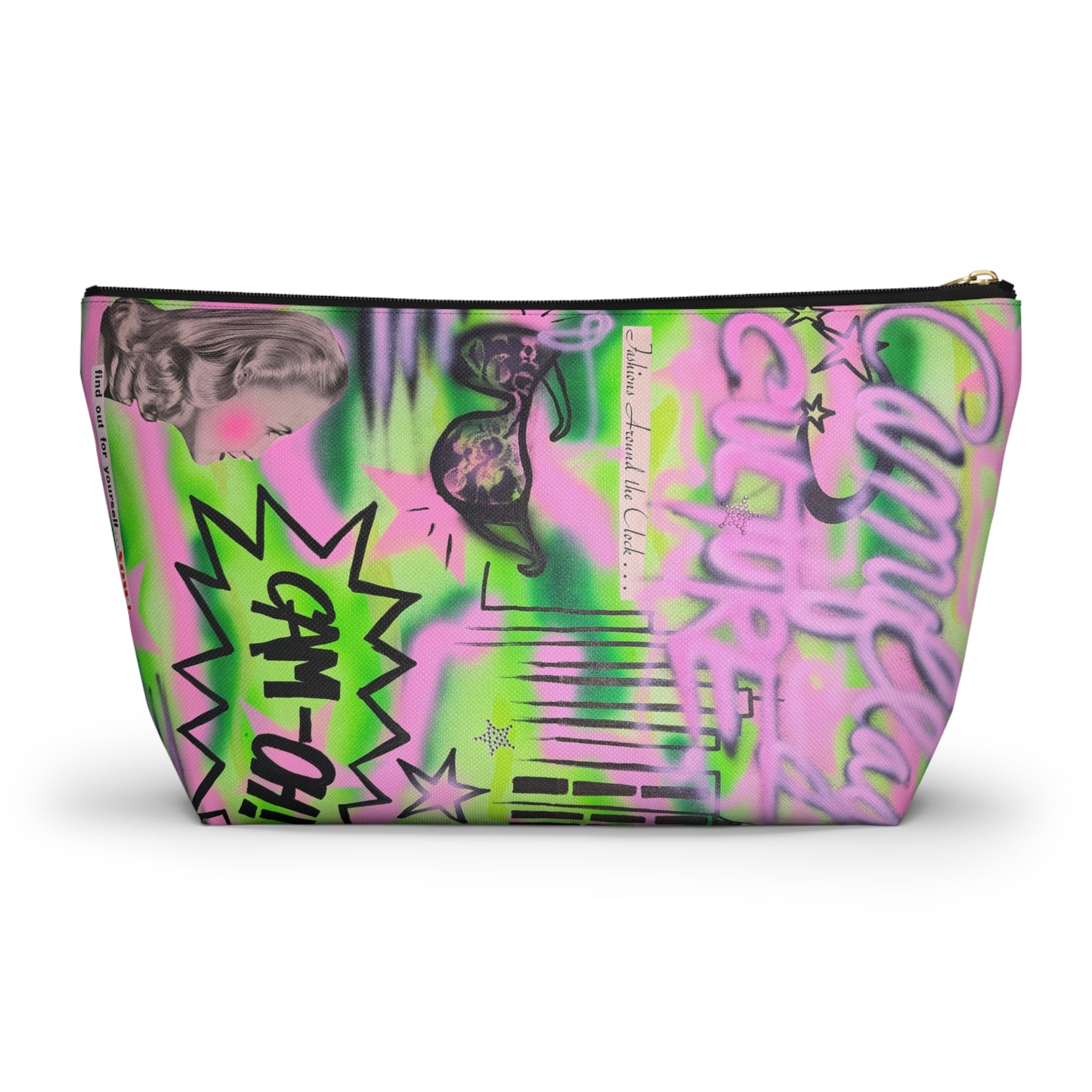 "green camo" airbrush makeup pouch
