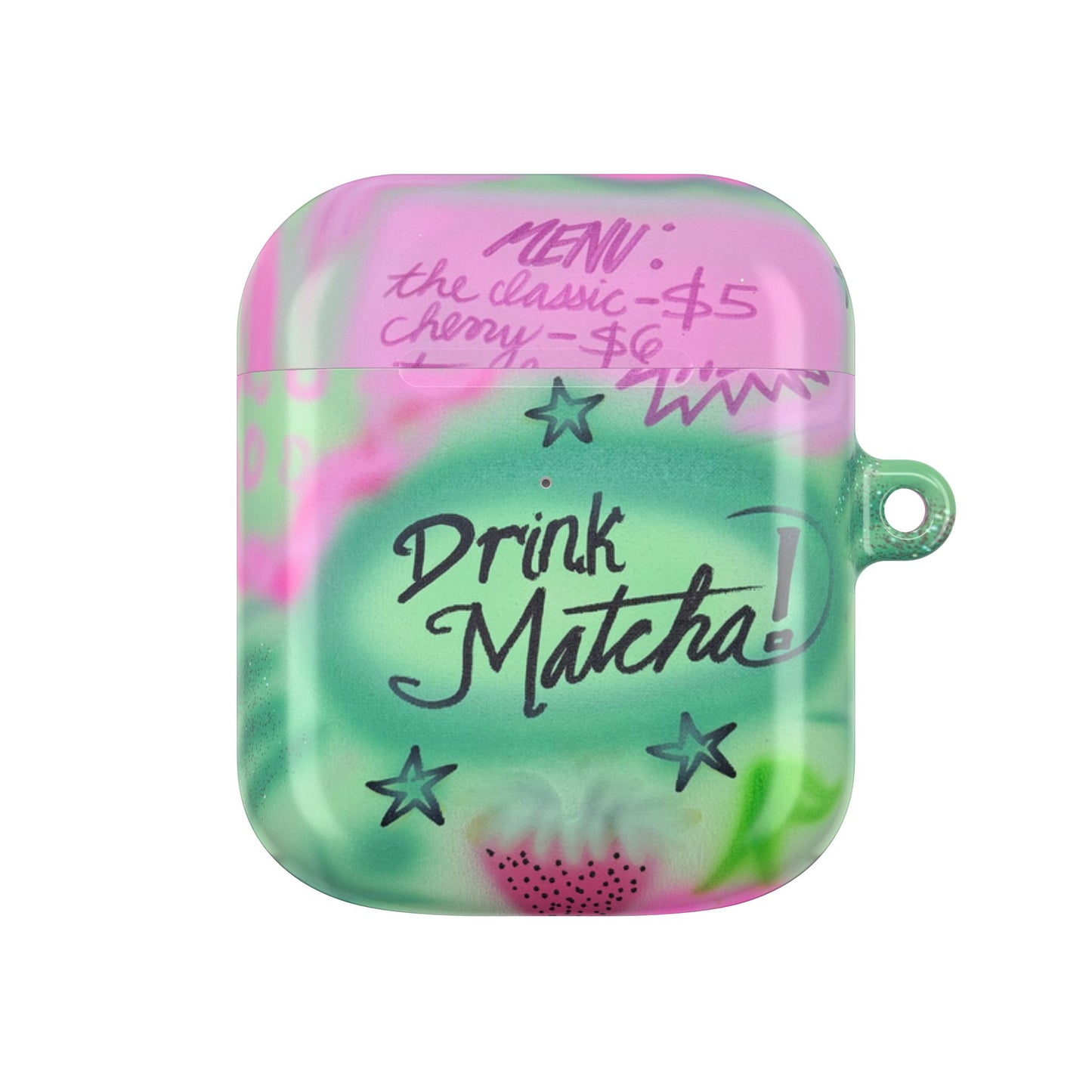 "matcha!" airbrush airpod cases