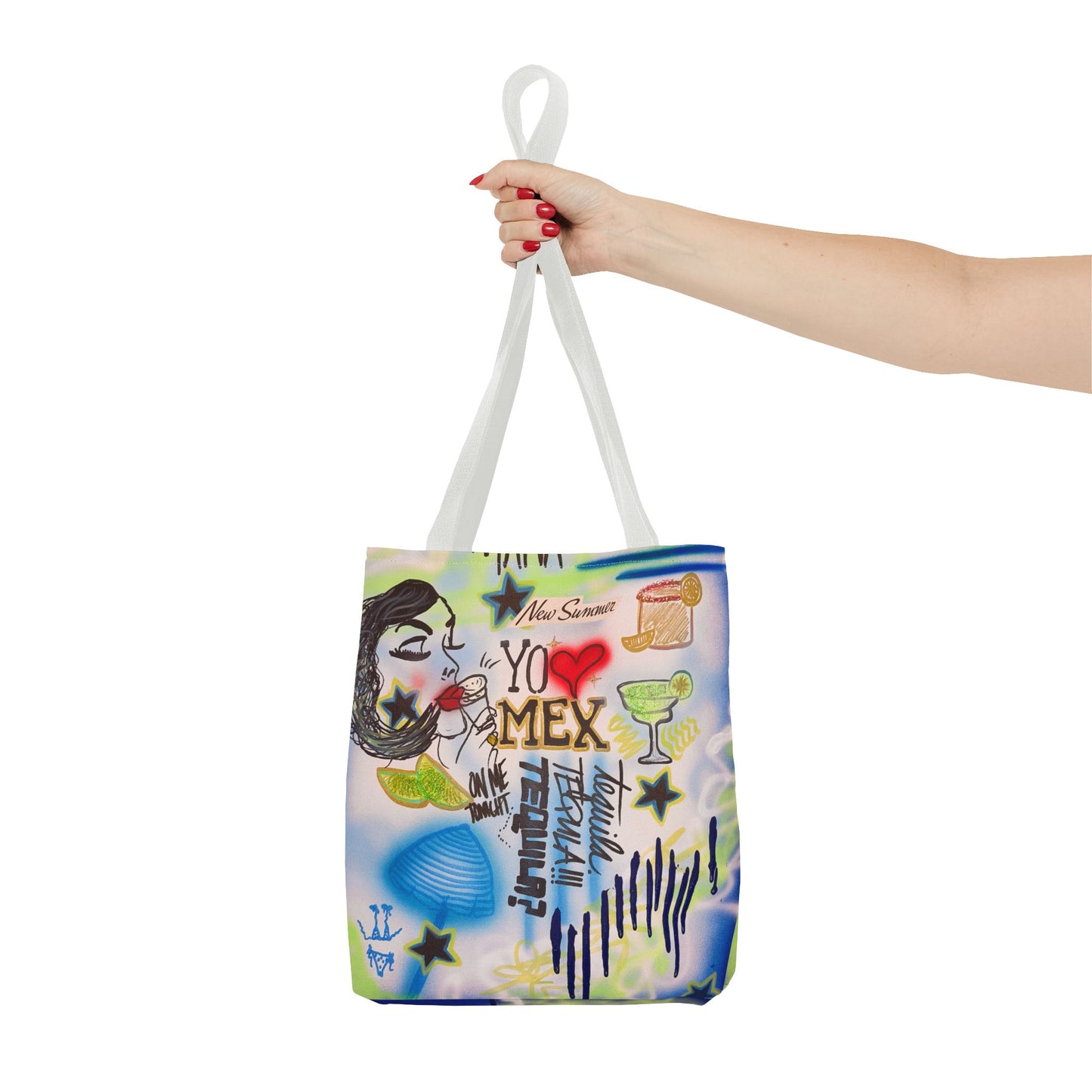 "salted lime" airbrush tote bag