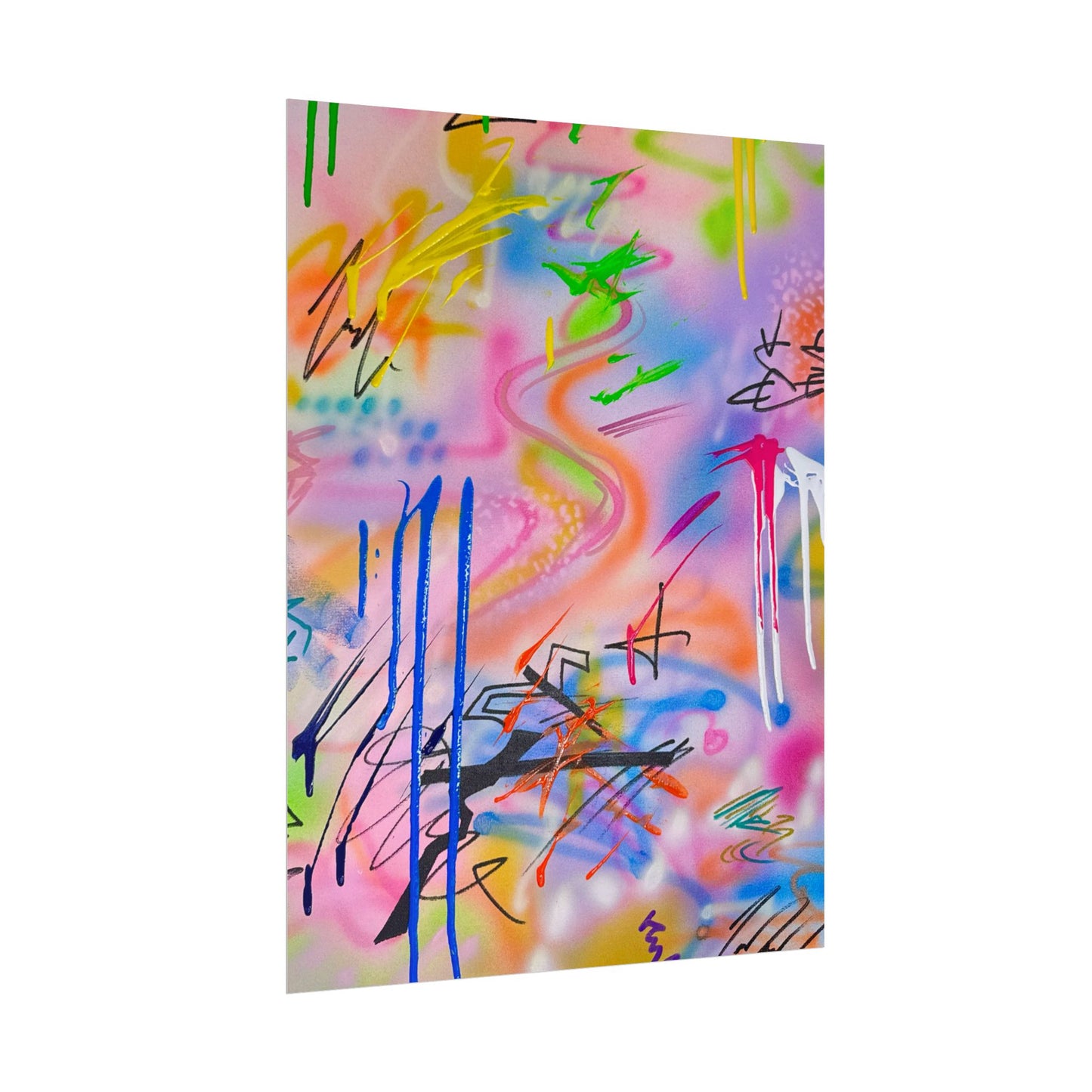 "neon haze" airbrush rolled print