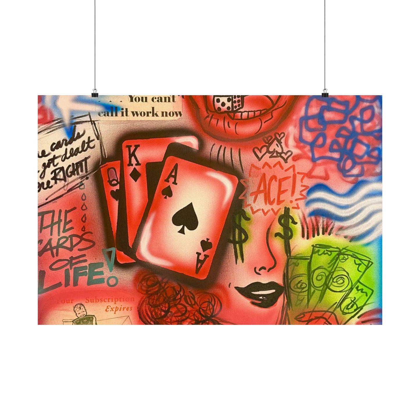 "roll the dice" airbrush horizontal print