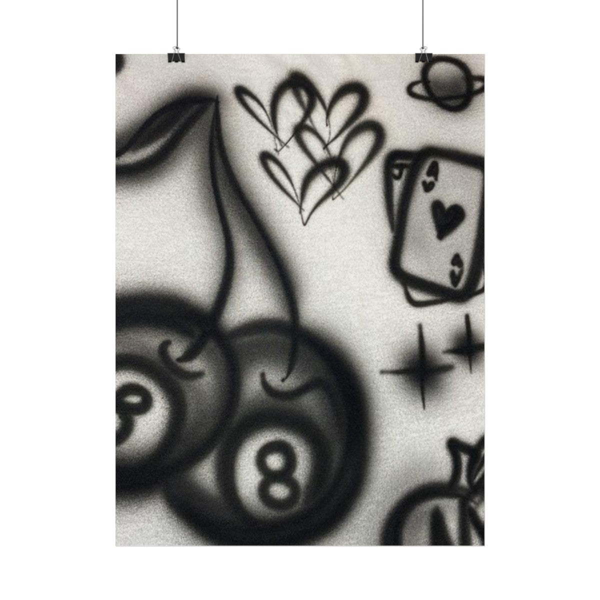 "hidden ace" airbrush rolled print