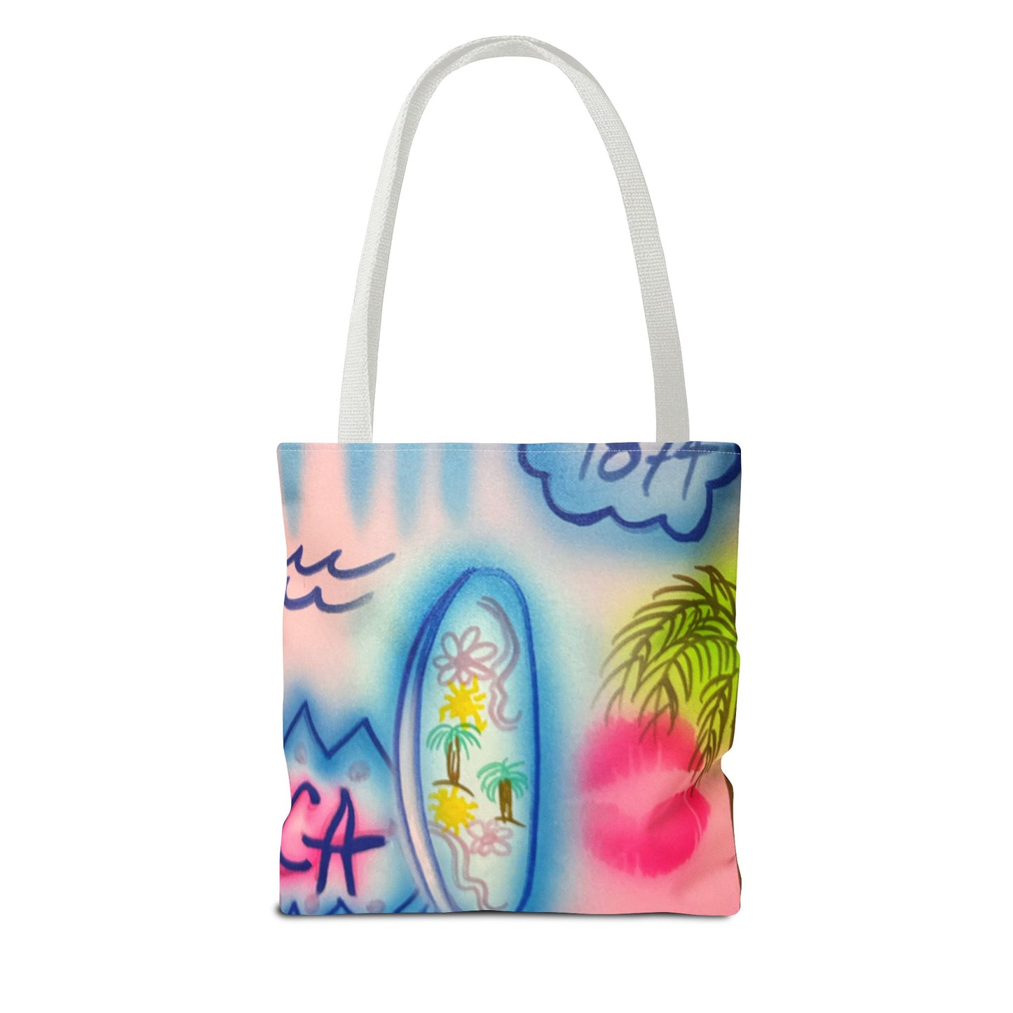 "in the wave" airbrush tote bag