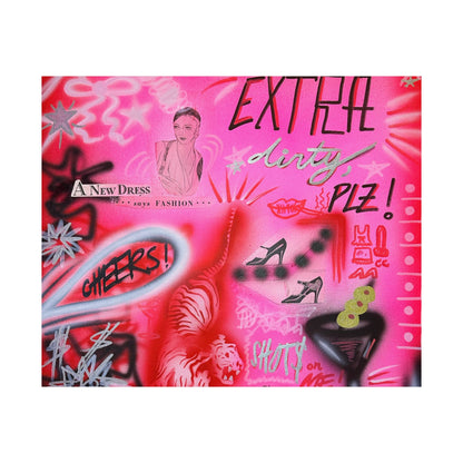 "extra dirty, plz" airbrush horizontal print